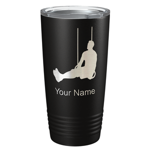 Personalized Male Gymnast Silhouette Laser Engraved on Stainless Steel Gymnastics Tumbler