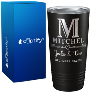 Monogrammed Anniversary Date on Wedding 20oz Tumbler