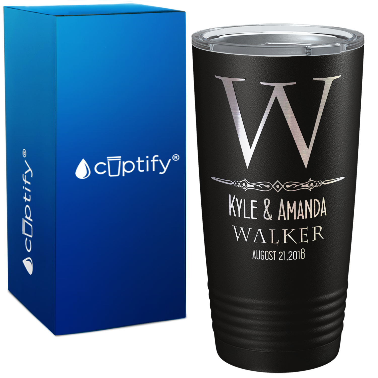 Classic Monogram Anniversary on Wedding 20oz Tumbler