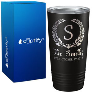 Crest Monogram Anniversary on Wedding 20oz Tumbler