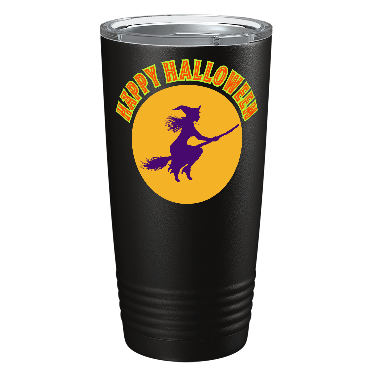 Happy Halloween Witch on Stainless Steel Halloween Tumbler