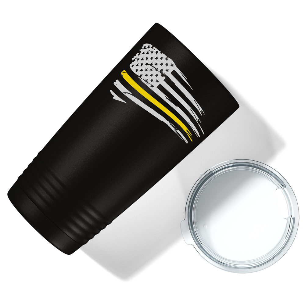 Flying Thin Gold Line Flag Dispatcher 20oz Black Tumbler