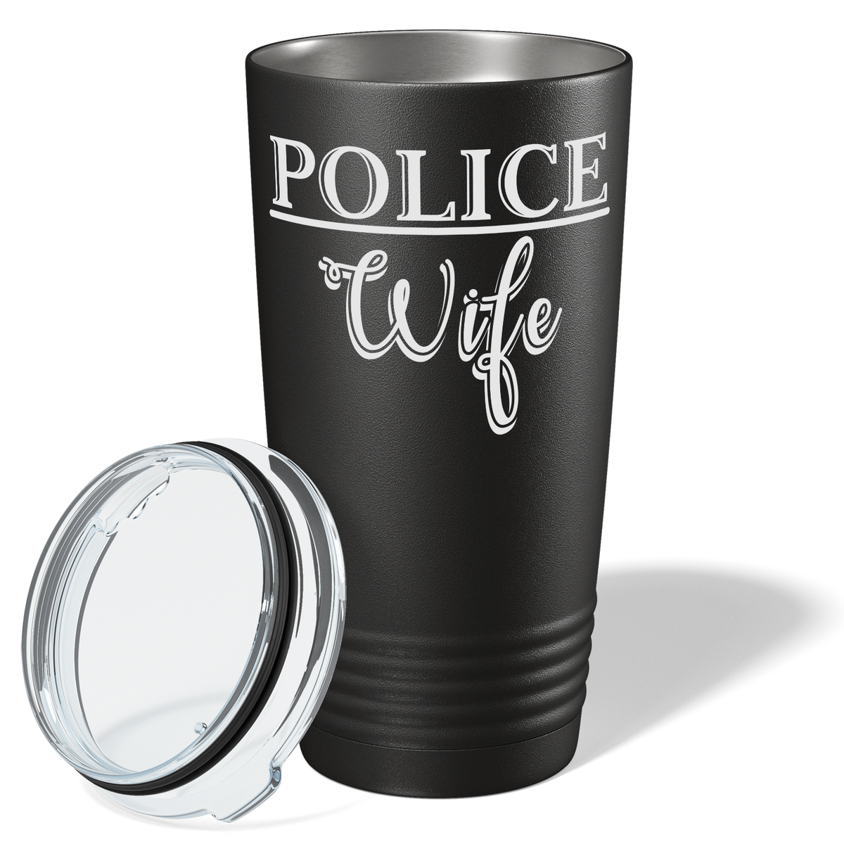 Police Wife 20oz Black Tumbler