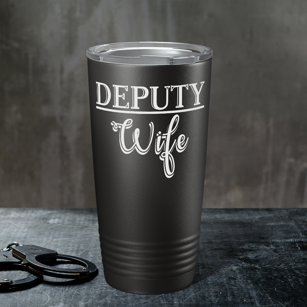 Deputy Wife 20oz Black Police Tumbler