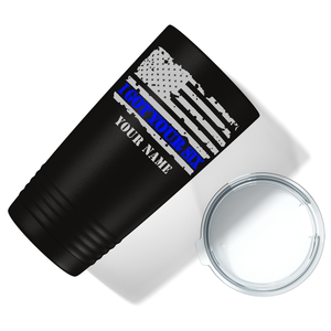Personalized I Got Your Six on Distressed Flag 20oz Black Police Tumbler