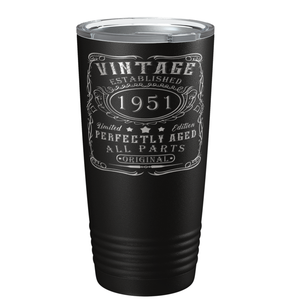 1951 Vintage Perfectly Aged 70th on Stainless Steel Tumbler