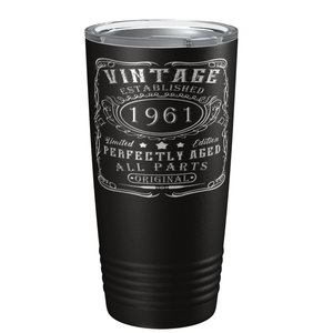 1961 Vintage Perfectly Aged 60th on Stainless Steel Tumbler