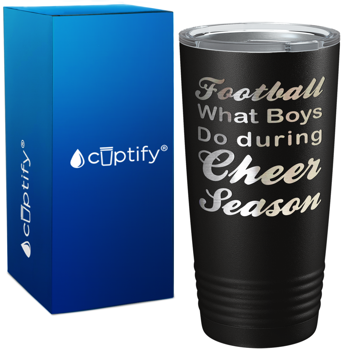Football What Boys Do During Cheer Season 20oz Tumbler
