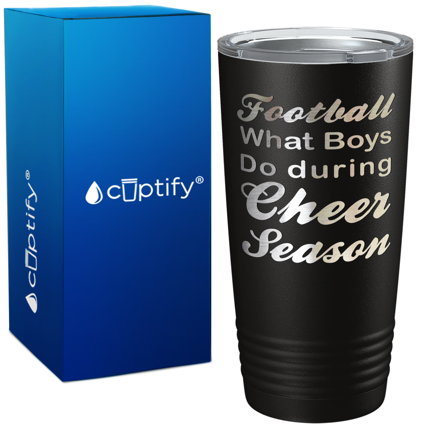 Football What Boys Do During Cheer Season 20oz Tumbler