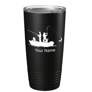 Fishing on a Boat on Stainless Steel Fishing Tumbler