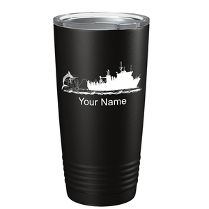 Marlin Boat Fishing on Stainless Steel Fishing Tumbler