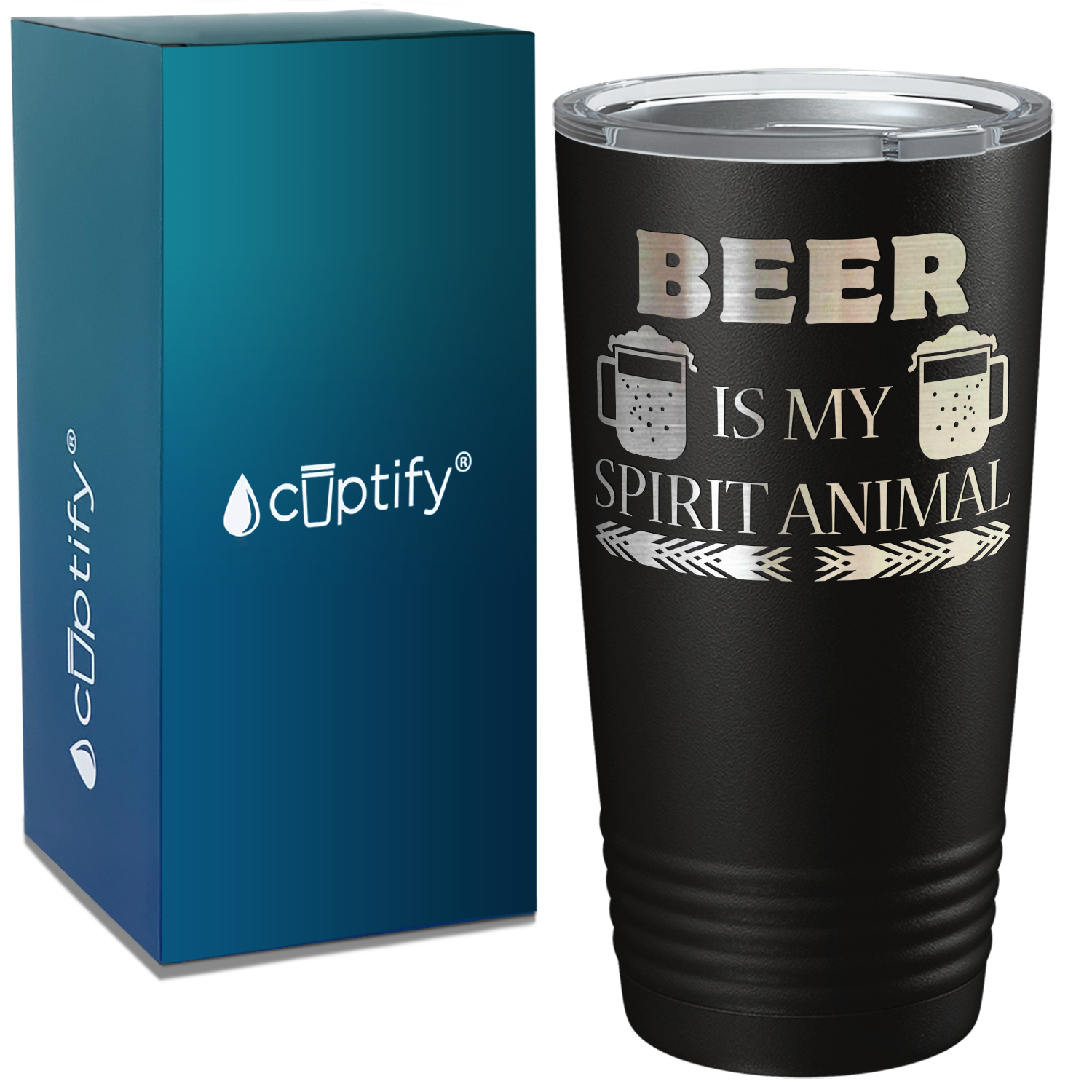 Beer is my Spirit Animal on Black 20oz Tumbler
