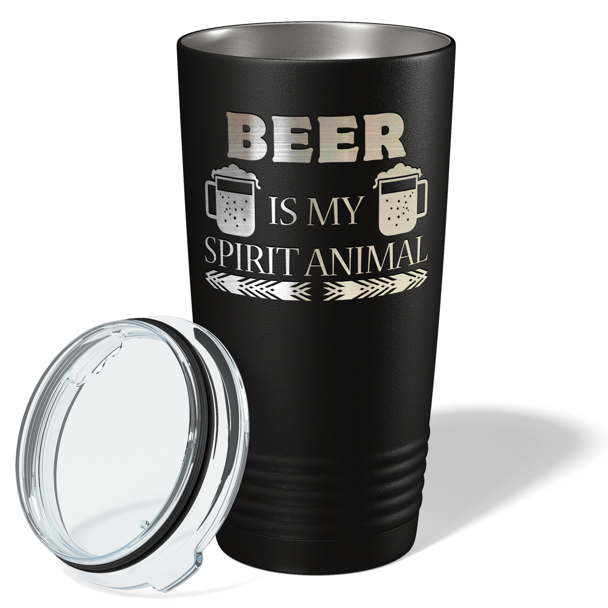 Beer is my Spirit Animal on Black 20oz Tumbler