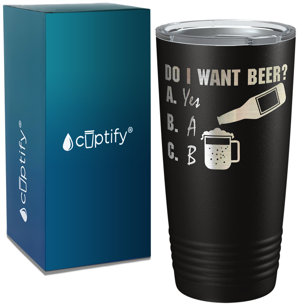 Do I Want a Beer on Black 20oz Tumbler