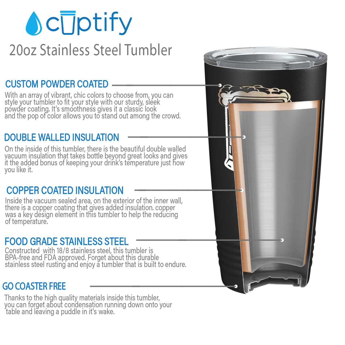 But First Beer on Black 20oz Tumbler