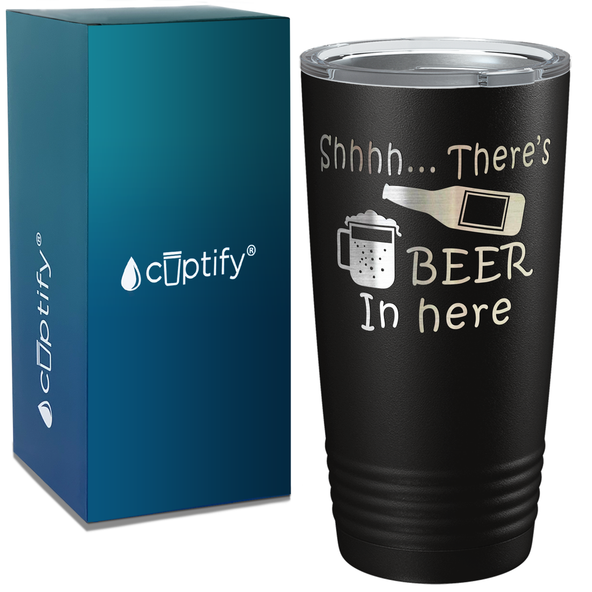 Shhh. There's Beer in Here on Black 20oz Tumbler