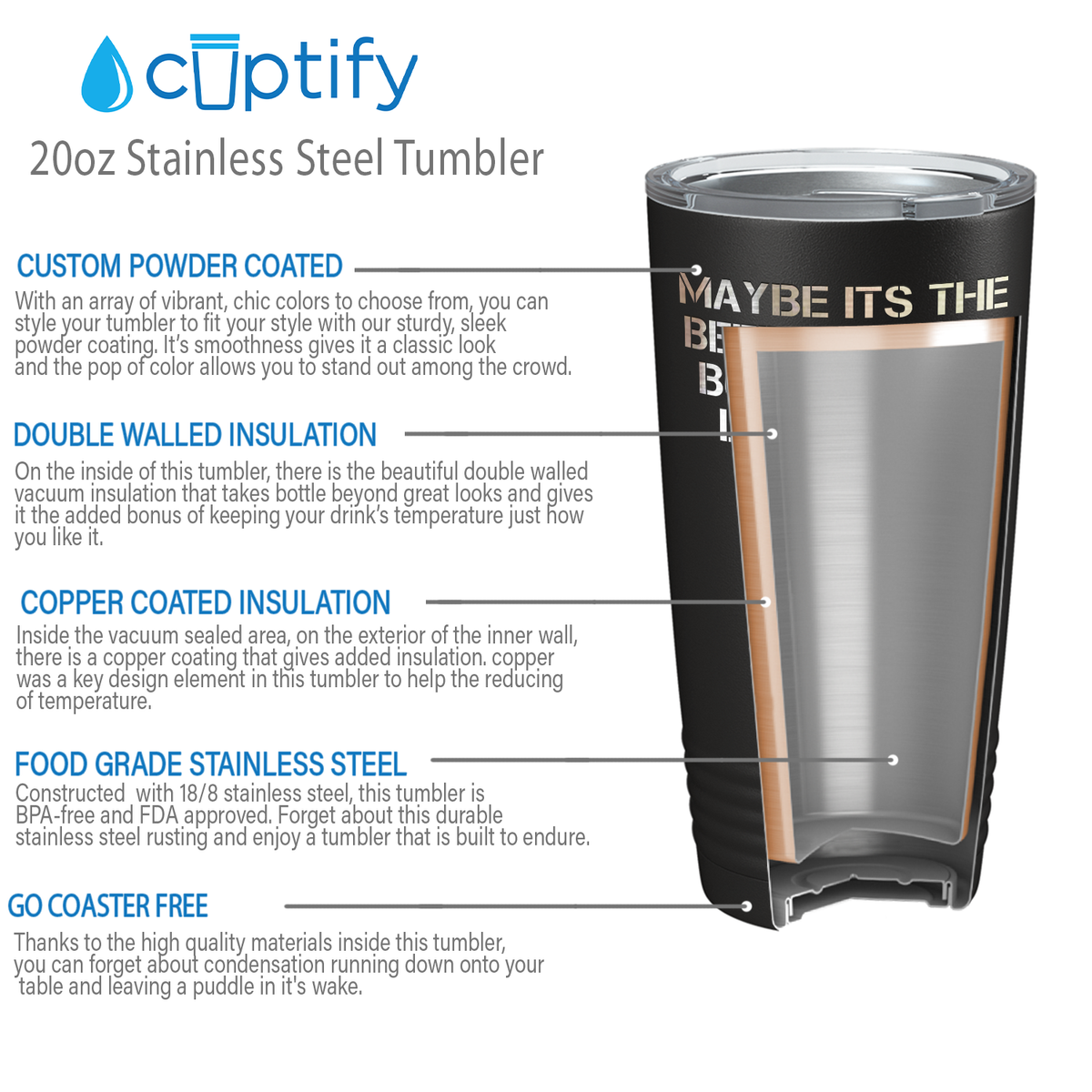 Shhh. There's Beer in Here on Black 20oz Tumbler