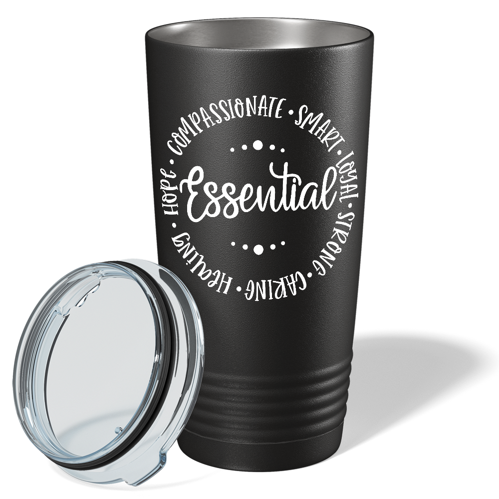 Essential Circle on Black Essential Workers 20oz Tumbler