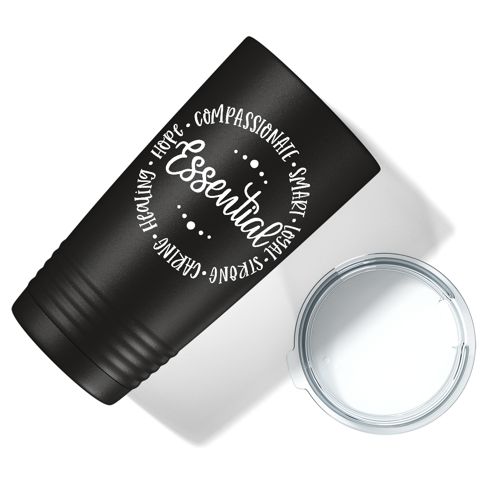 Essential Circle on Black Essential Workers 20oz Tumbler