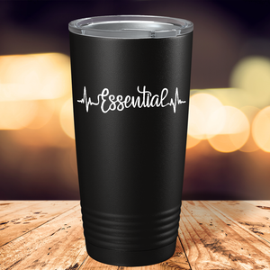 Essential Heartbeat on Black Essential Workers 20oz Tumbler