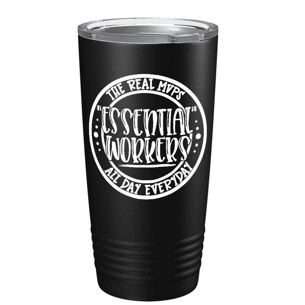 Essential Worker Circle on Black Essential Workers 20oz Tumbler