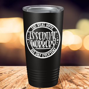 Essential Worker Circle on Black Essential Workers 20oz Tumbler