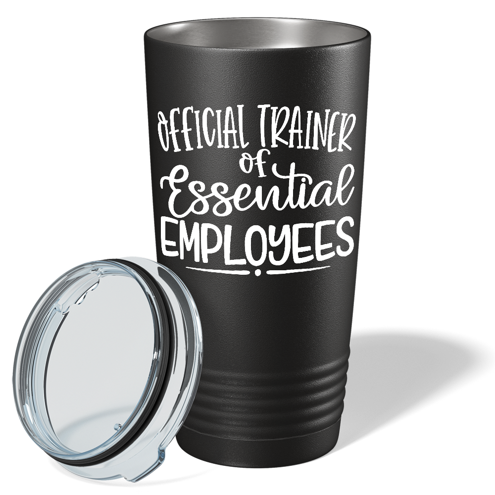 Official Trainer Essential Employee OTB on Black Essential Workers 20oz Tumbler