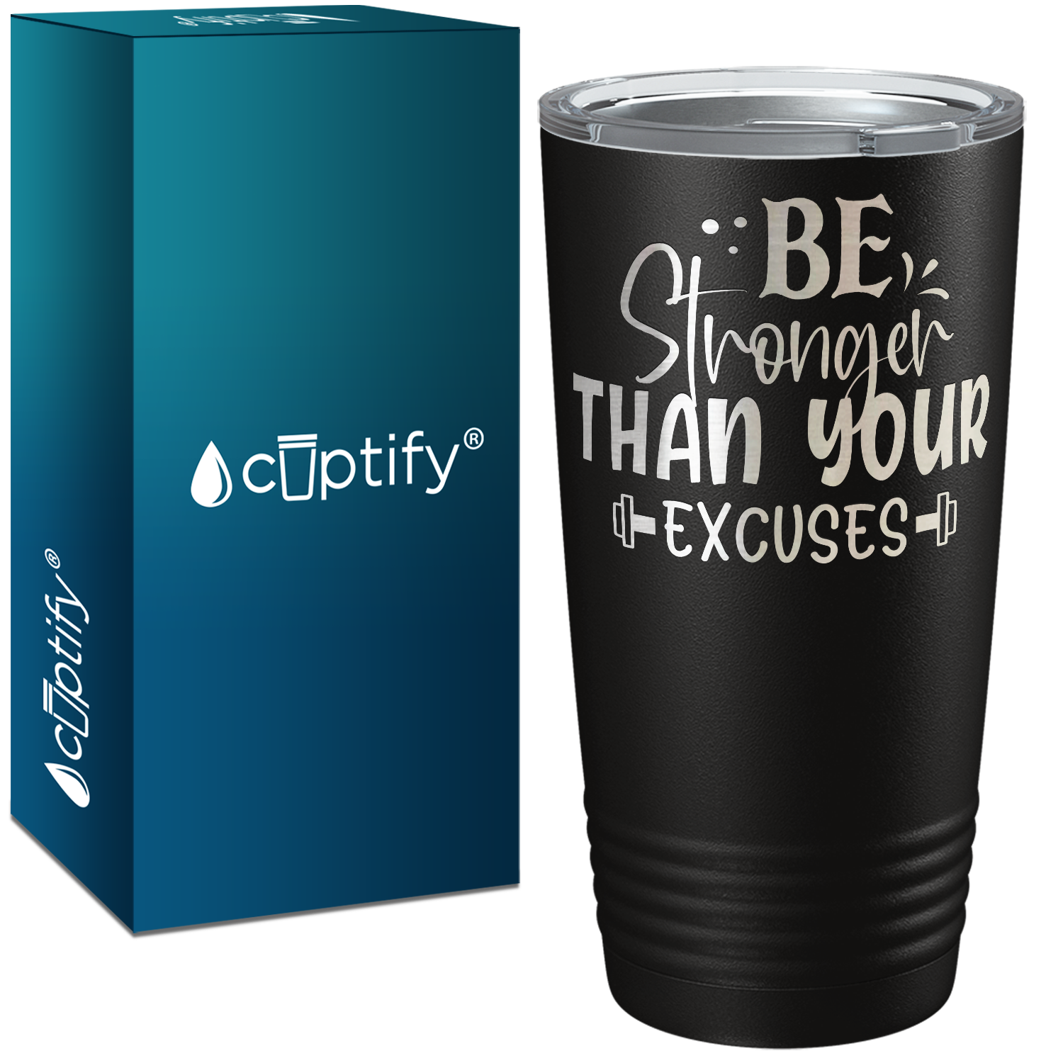 Be Stronger Than Your Excuses Laser Engraved on Stainless Steel Motivational Tumbler