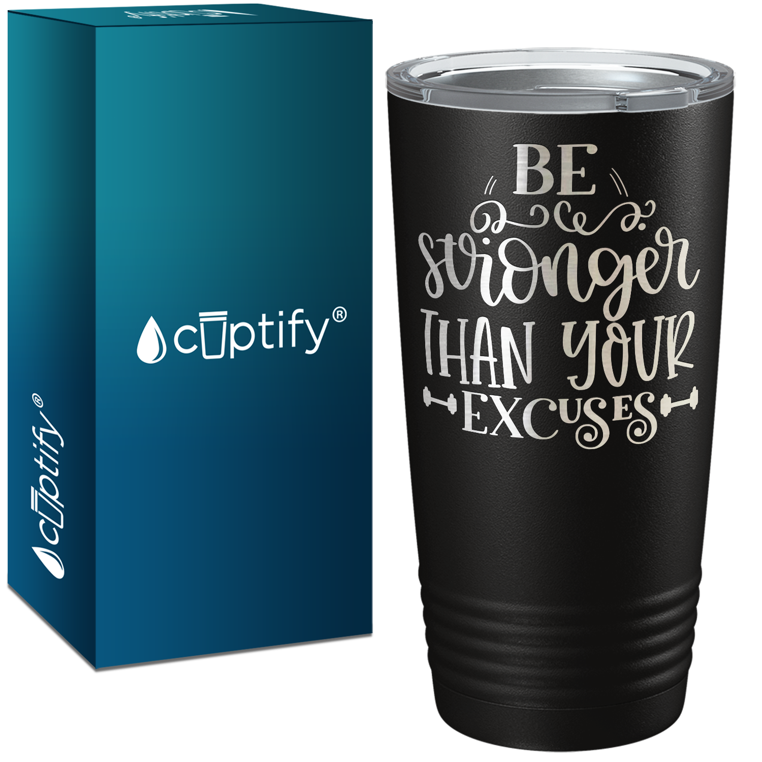 Be Stronger Laser Engraved on Stainless Steel Motivational Tumbler