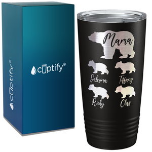 Mama Bear with Four Cubs on Mom 20oz Tumbler