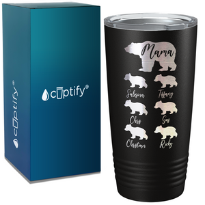 Mama Bear with Six Cubs on Mom 20oz Tumbler