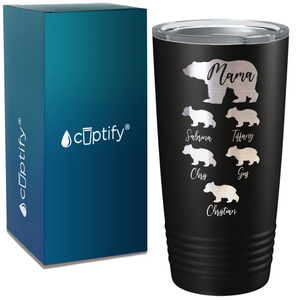 Mama Bear with Five Cubs on Mom 20oz Tumbler