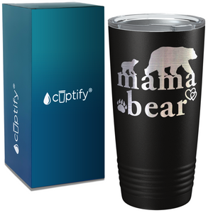 Mama Bear Hearts Laser Engraved Mom 20oz Tumbler