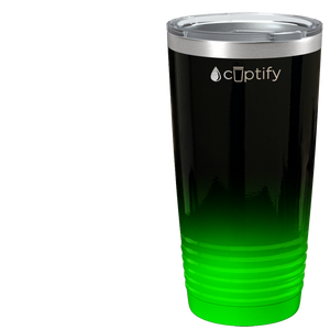 Black Neon Green Ombre 20oz Tumbler