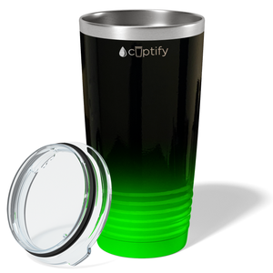 Black Neon Green Ombre 20oz Tumbler
