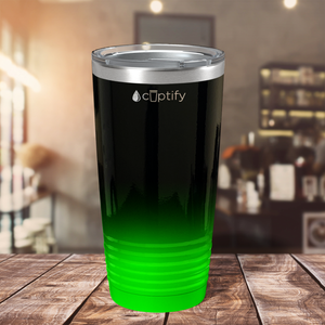 Black Neon Green Ombre 20oz Tumbler