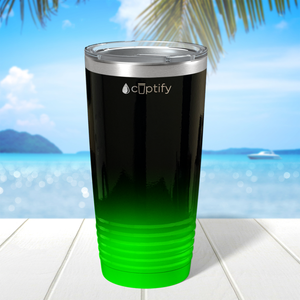 Black Neon Green Ombre 20oz Tumbler