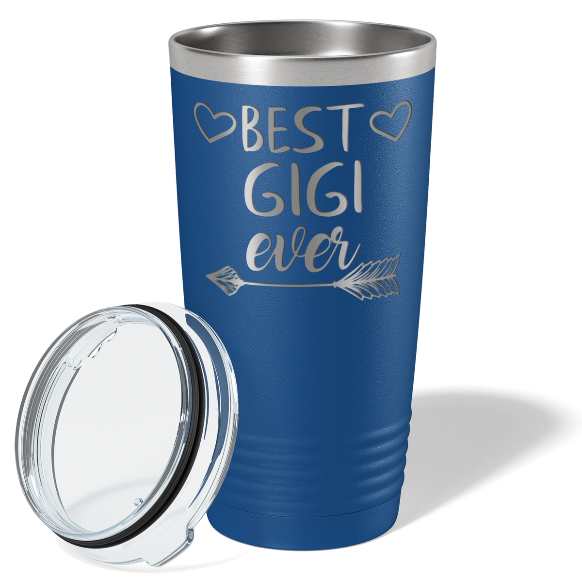 Best Gigi Ever on Blue 20 oz Stainless Steel Ringneck Tumbler