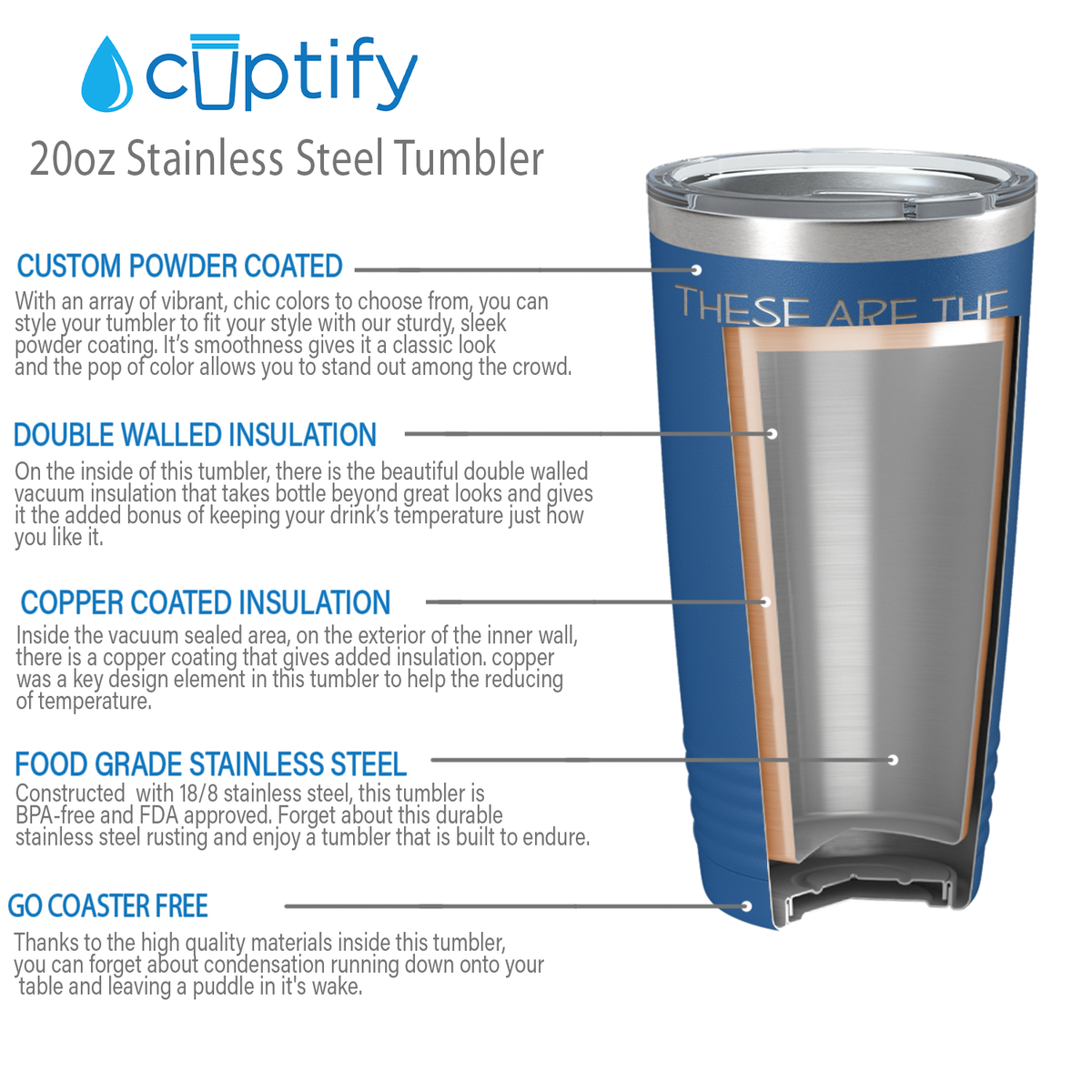 These are Tears of my Staff on Blue 20 oz Stainless Steel Ringneck Tumbler