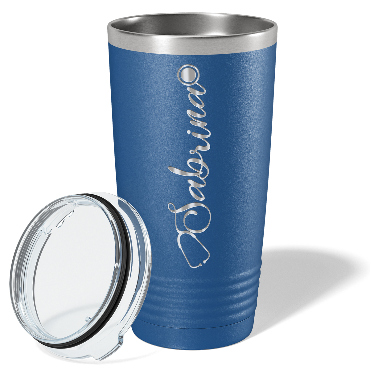 Personalized Nurse Laser Engraved 20oz Tumbler - Blue Matte