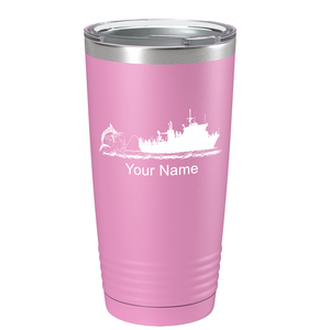 Marlin Boat Fishing on Stainless Steel Fishing Tumbler