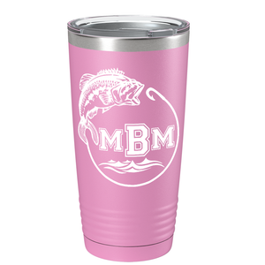 Fishing Monogram on Stainless Steel Fishing Tumbler