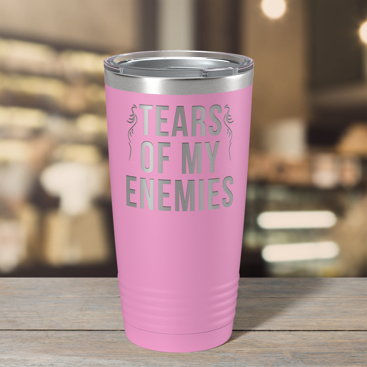 Tears of my Enemies on Blush 20 oz Stainless Steel Ringneck Tumbler