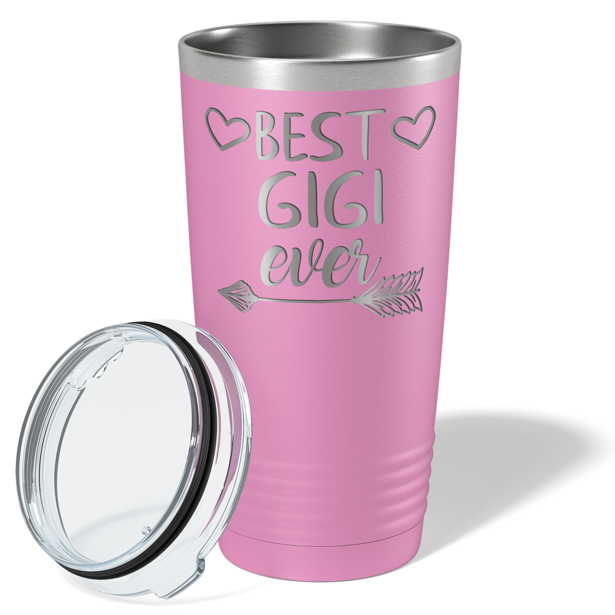 Best Gigi Ever on Blush 20 oz Stainless Steel Ringneck Tumbler