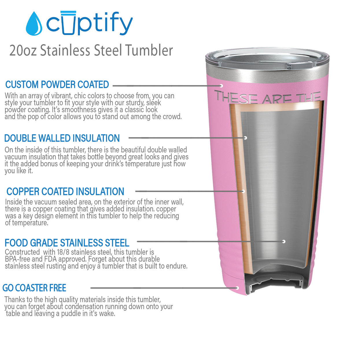 These are Tears of my Staff on Blush 20 oz Stainless Steel Ringneck Tumbler