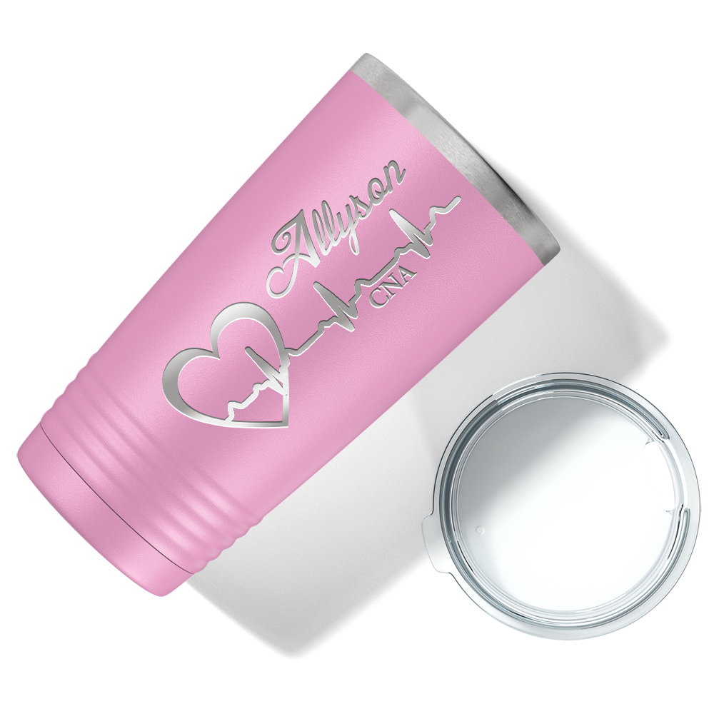Personalized Nurse Laser Engraved 20oz Tumbler - Blush Matte