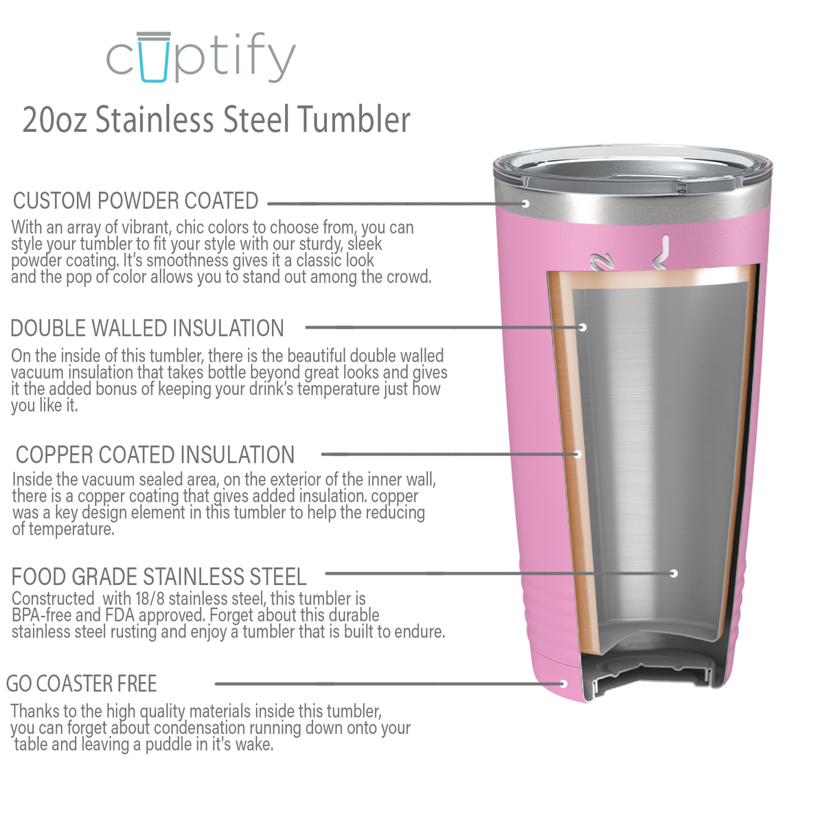 Personalized Nurse Laser Engraved 20oz Tumbler - Blush Matte