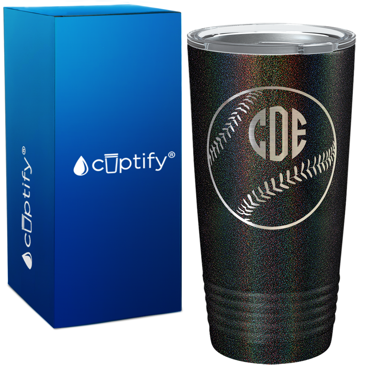 Personalized Baseball Monogram Design on 20oz Tumbler