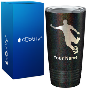 Personalized Soccer Player Silhouette on 20oz Tumbler