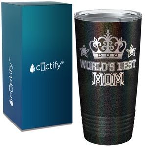 World's Best Mom with Crown on Stainless Steel Mom Tumbler